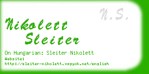 nikolett sleiter business card